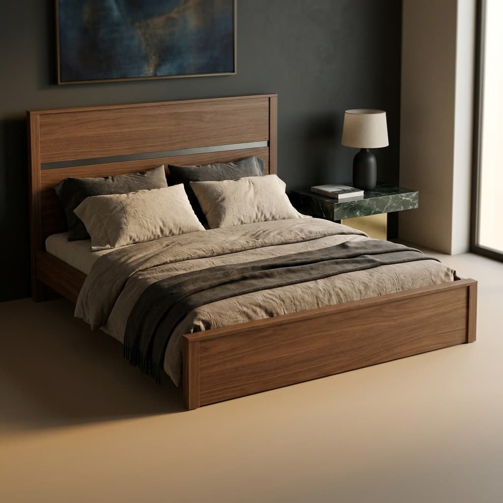 Varon Walnut Bed Frame
