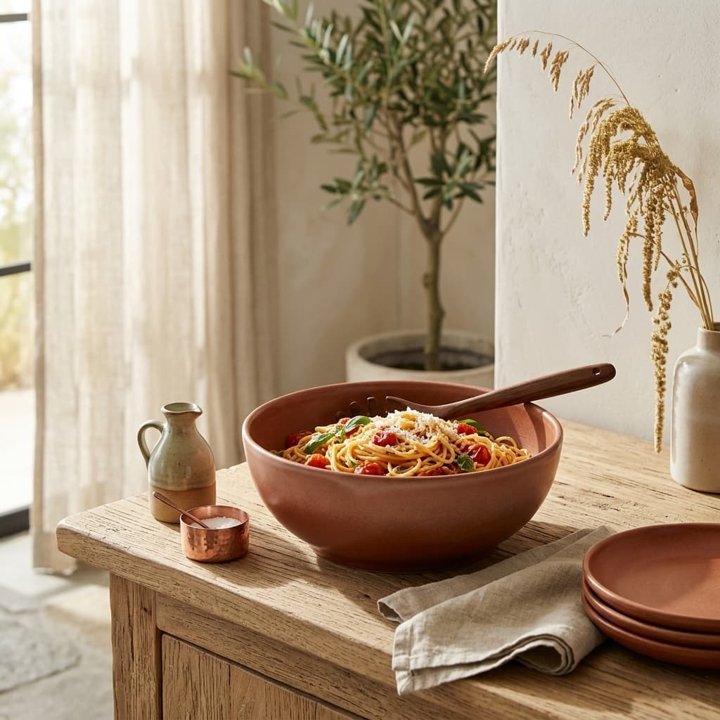 Elma Terracotta Pasta Serving Bowl